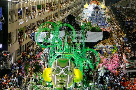 Carnival parade at the Sambodrome, Rio de Janeiro, Brazil, South America Photographie de stock - Rights-Managed, Code: 841-06500379