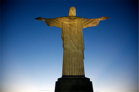 statues - The statue of Christ the Redeemer on top of the Corcovado mountain, Rio de Janeiro, Brazil, South America Stock Photo - Rights-Managed, Code: 841-06500393