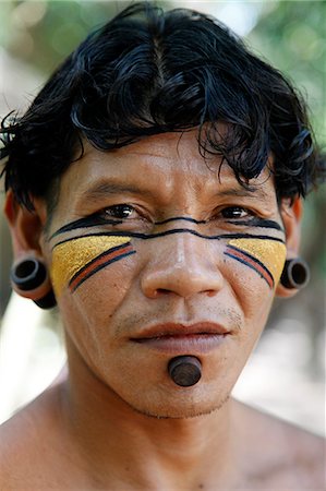 earrings - Portrait of a Pataxo Indian man at the Reserva Indigena da Jaqueira near Porto Seguro, Bahia, Brazil, South America Stock Photo - Rights-Managed, Code: 841-06500531