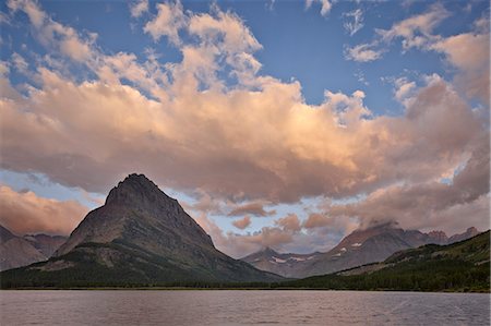 Mount Grinnell and Swiftcurrent Lake at dawn, Glacier National Park, Montana, United States of America, North America Stock Photo - Rights-Managed, Code: 841-06500747