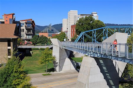 Holmberg Pedestrian Bridge, Bluff View Arts District, Chattanooga, Tennessee, United States of America, North America Stock Photo - Rights-Managed, Code: 841-06500894