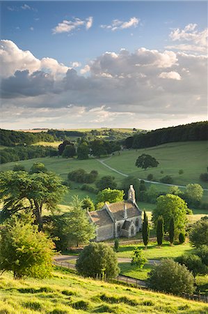 rustique - Church of St. Mary the Virgin surrounded by beautiful countryside, Lasborough in the Cotswolds, Gloucestershire, England, United Kingdom, Europe Photographie de stock - Rights-Managed, Code: 841-06501324