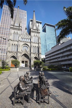 simsearch:841-06501542,k - Statues outside the Presbyterian Cathedral, Centro, Rio de Janeiro, Brazil, South America Stock Photo - Rights-Managed, Code: 841-06501579