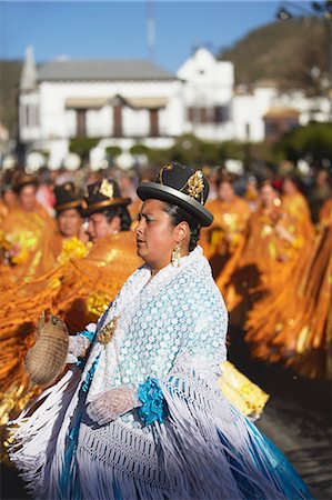 simsearch:841-06500371,k - Women dancing in festival in Plaza 25 de Mayo, Sucre, UNESCO World Heritage Site, Bolivia, South America Stock Photo - Rights-Managed, Code: 841-06501614