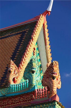 simsearch:841-06501931,k - Details of roof of Wat Han Chey, Kampong Cham, Cambodia, Indochina, Southeast Asia, Asia Stock Photo - Rights-Managed, Code: 841-06501944