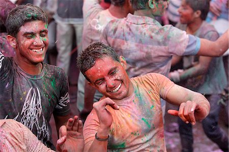 Men celebrating Holi festival, Barsana, Uttar Pradesh, India, Asia Stock Photo - Rights-Managed, Code: 841-06502139