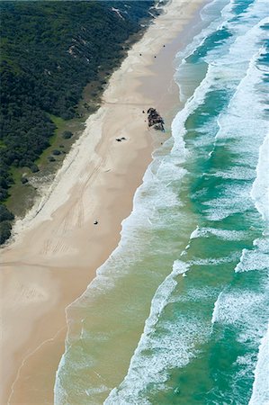 simsearch:841-05783557,k - Aerial of the 75 mile beach and Mahona II shipwreck, Fraser Island, UNESCO World Heritage Site, Queensland, Australia, Pacific Stock Photo - Rights-Managed, Code: 841-06502287