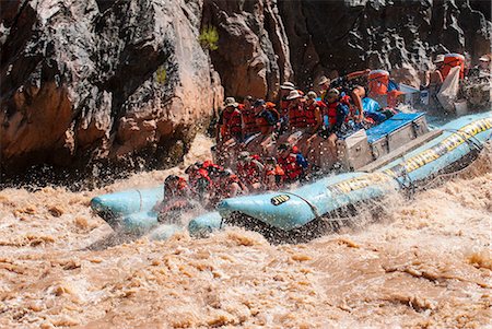 Rafting down the Colorado River through turbulent waters of the Grand Canyon, Arizona, United States of America, North America Stock Photo - Rights-Managed, Code: 841-06502483