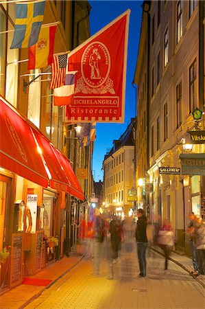 stockholm - Street scene at night, Gamla Stan, Stockholm, Sweden, Scandinavia, Europe Stock Photo - Rights-Managed, Code: 841-06502888