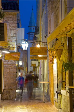 street scene night - Old Town at night, Budva, Montenegro, Europe Stock Photo - Rights-Managed, Code: 841-06502928