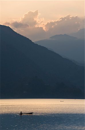 Phewa Tal Lake, Pokhara, Western Hills, Nepal, Himalayas, Asia Stock Photo - Rights-Managed, Code: 841-06503173