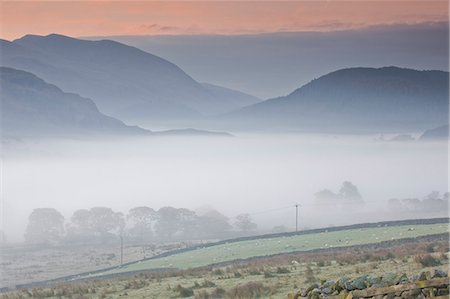 A heavy mist in the valley below High Rigg in the Lake District National Park, Cumbria, England, United Kingdom, Europe Foto de stock - Con derechos protegidos, Código: 841-06503250