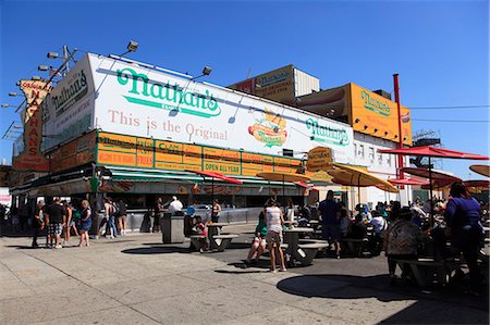 Nathans Famous Hot Dogs, Coney Island, Brooklyn, New York City, United States of America, North America Stock Photo - Rights-Managed, Code: 841-06616632