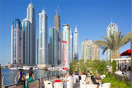 dubai - Dubai Marina and bar, Dubai, United Arab Emirates, Middle East Stock Photo - Rights-Managed, Code: 841-06616913