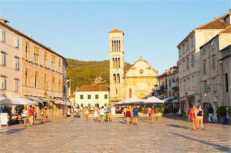 simsearch:841-07204677,k - Tourists on holiday in St. Stephens Square, Hvar Town, Hvar Island, Dalmatian Coast, Croatia, Europe Stock Photo - Rights-Managed, Code: 841-06804722