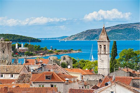 simsearch:841-07204677,k - Spire of St. Michael Monastery and Church Belfry, Trogir, UNESCO World Heritage Site, Dalmatian Coast, Adriatic, Croatia, Europe Stock Photo - Rights-Managed, Code: 841-06804808