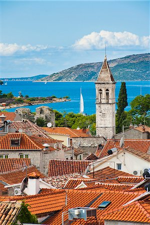 simsearch:841-07204677,k - Spire of St. Michael Monastery and Church Belfry, Trogir, UNESCO World Heritage Site, Dalmatian Coast, Adriatic, Croatia, Europe Stock Photo - Rights-Managed, Code: 841-06804809