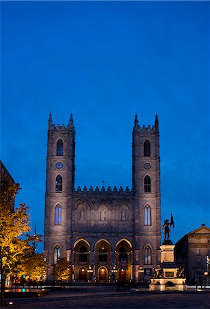 robert harding images canada - The Notre Dame Cathedral at dusk in the Place d'Arms, Montreal, Quebec Province, Canada, North America Stock Photo - Rights-Managed, Code: 841-06805617