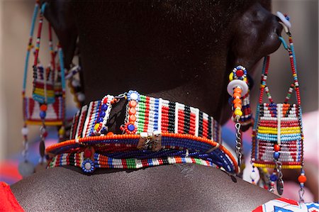 Maasai beadwork at the Predator Compensation Fund Pay Day, Mbirikani Group Ranch, Amboseli-Tsavo eco-system, Kenya, East Africa, Africa Photographie de stock - Rights-Managed, Code: 841-06806106