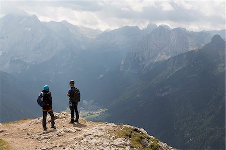 Climbers on the Sassolungo mountains in the Dolomites near Canazei, Italy, Europe Stock Photo - Rights-Managed, Code: 841-06806659