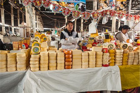 Cheese vendor in local market, Cuzco, Peru, South America Stock Photo - Rights-Managed, Code: 841-06806705