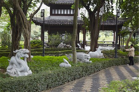 sculptures - Chinese Zodiac statues in Kowloon Walled City, Kowloon, Hong Kong, China, Asia Stock Photo - Rights-Managed, Code: 841-06806746