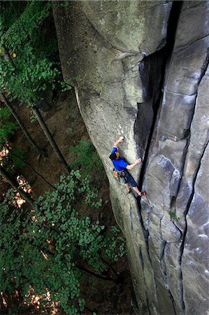 A climber scales the cliffs above Cadarese, northern Italian Alps, Italy, Europe Stock Photo - Rights-Managed, Code: 841-06806915