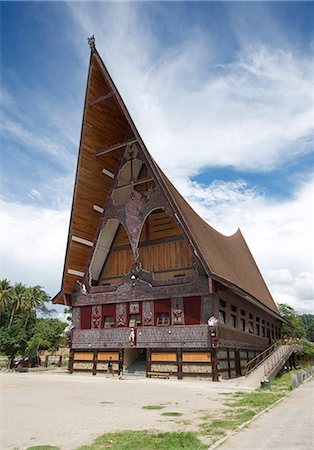 Large Batak style Catholic church with beautiful traditional Batak painted carving, Pangururan, Samosir Island, Sumatra, Indonesia, Southeast Asia, Asia Stock Photo - Rights-Managed, Code: 841-06806951