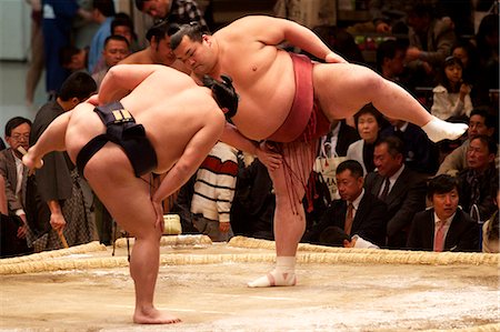 Sumo wrestling competition at the Kokugikan stadium, Tokyo, Japan, Asia Stock Photo - Rights-Managed, Code: 841-06807088