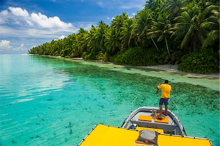 pacific ocean island - Yellow sundeck of a boat in the Ant Atoll, Pohnpei, Micronesia, Pacific Stock Photo - Rights-Managed, Code: 841-06807149