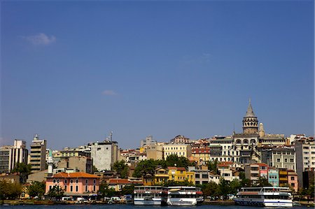 The Galata Tower and city along the Bosphorus strait, Istanbul, Turkey, Europe, Eurasia Stock Photo - Rights-Managed, Code: 841-06807929