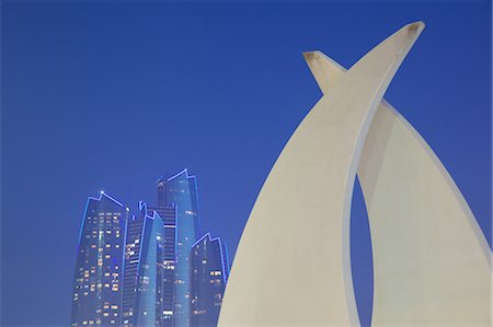 Emirate Towers at night, Abu Dhabi, United Arab Emirates, Middle East Stock Photo - Rights-Managed, Code: 841-07084000