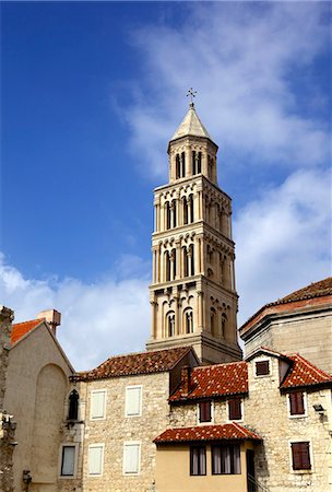 simsearch:841-07081829,k - The Campanile (bell tower) of Cathedral of St. Domnius, Split, Dalmatian coast, Croatia, Europe Stock Photo - Rights-Managed, Code: 841-07084324