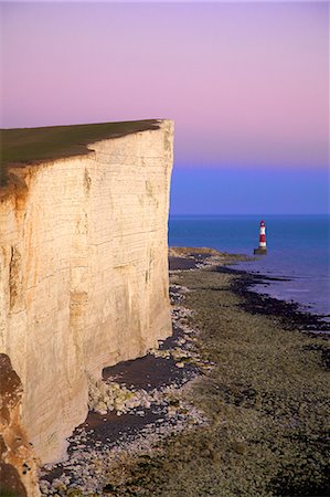 simsearch:841-07082113,k - Beachy Head and Beachy Head Lighthouse at sunset, East Sussex, England, United Kingdom, Europe Stock Photo - Rights-Managed, Code: 841-07081012
