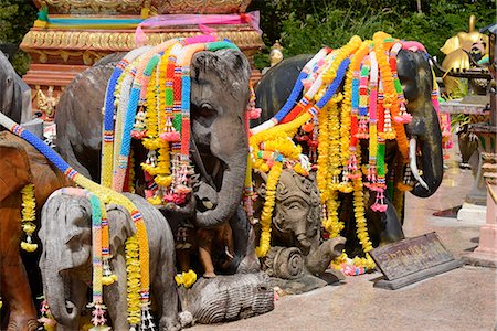 decorated asian elephants - Garlanded elephants at a scenic spot in Phuket, Thailand, Southeast Asia, Asia Stock Photo - Rights-Managed, Code: 841-07081498