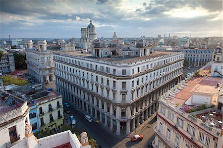 View over rooftops of Havana during late afternoon towards The Capitolio from the roof of the Bacardi Building, Havana Centro, Cuba Stock Photo - Rights-Managed, Code: 841-07081792