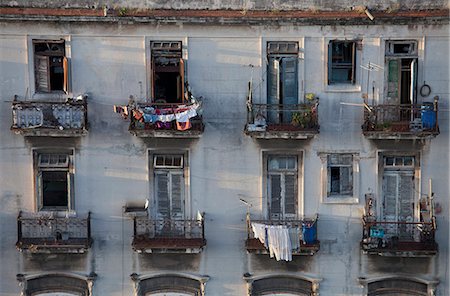 deteriorating building - Balconies of a dilapidated apartment building, Havana Centro, Cuba Stock Photo - Rights-Managed, Code: 841-07081793