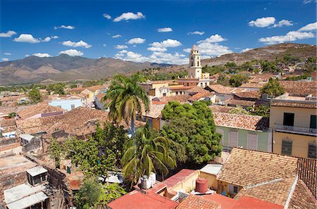 simsearch:841-07081829,k - View over pantiled rooftops of the town towards the belltower of The Convento de San Francisco de Asis, Trinidad, UNESCO World Heritage Site, Cuba, West Indies, Central America Stock Photo - Rights-Managed, Code: 841-07081833