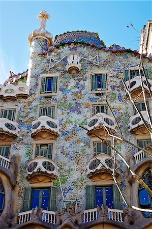 Casa Batllo, UNESCO World Heritage Site, Barcelona, Catalonia, Spain, Europe Stock Photo - Rights-Managed, Code: 841-07081908