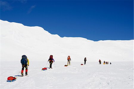 snow climbing - Climbing expedition on Mt McKinley, 6194m, Denali National Park, Alaska, United States of America, North America Stock Photo - Rights-Managed, Code: 841-07082086