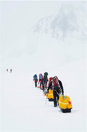 Climbing expedition on Mount McKinley, 6194m, Denali National Park, Alaska, United States of America, North America Stock Photo - Rights-Managed, Code: 841-07082088