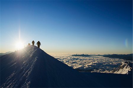 frozen mountain - Sunrise from summit of Mont Blanc, 4810m, Haute-Savoie, French Alps, France, Europe Stock Photo - Rights-Managed, Code: 841-07082140