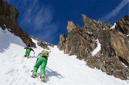 snow climbing - Col du Passon off piste ski touring area, Chamonix Valley, Haute-Savoie, French Alps, France, Europe Stock Photo - Rights-Managed, Code: 841-07082165