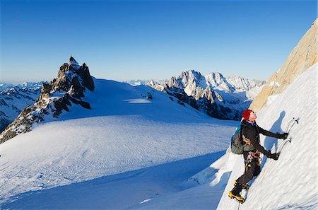 rock climb - Ice climbing on Mont Blanc, Chamonix, Haute-Savoie, French Alps, France, Europe Foto de stock - Con derechos protegidos, Código: 841-07082187