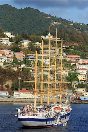 simsearch:841-05796490,k - Star Clipper in St. Georges Bay, Grenada, Windward Islands, West Indies, Caribbean, Central America Stock Photo - Rights-Managed, Code: 841-07082697