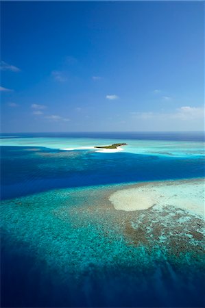 Aerial view of tropical island and lagoon, Maldives, Indian Ocean, Asia Stock Photo - Rights-Managed, Code: 841-07082741