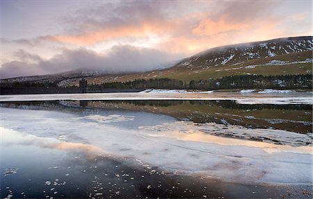 Broken ice floating on the Upper Neuadd Reservoir with Graig Fan Ddu in the background, Brecon Beacons National Park, Powys, Wales, United Kingdom, Europe Stock Photo - Rights-Managed, Code: 841-07082908