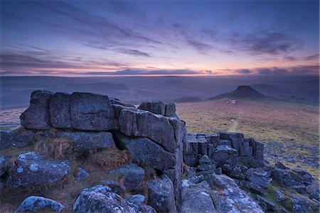 dartmoor national park - View towards Leather Tor from Sharpitor at dawn in winter, Dartmoor National Park, Devon, England, United Kingdom, Europe Stock Photo - Rights-Managed, Code: 841-07082982