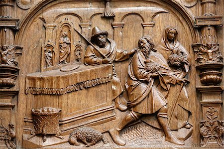 paris art of building - Depiction of travelling scenes in the stalls of the Goillon's Chapel dating from the beginning of the 16th century, Basilica of St. Denis, Seine-St. Denis, Paris, France, Europe Stock Photo - Rights-Managed, Code: 841-07083239