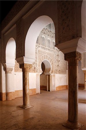 simsearch:841-07083294,k - Ben Youssef Medersa, the largest Medersa in Morocco, originally a religious school founded under Abou el Hassan, UNESCO World Heritage Site, Marrakech, Morocco, North Africa, Africa Stock Photo - Rights-Managed, Code: 841-07083296